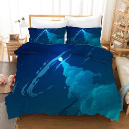 Starry Sky Duvet Cover Set Microfiber Outer Space Theme Comforter Cover Teens Boys Quilt Cover 3D Starry Sky Series Bedding Set