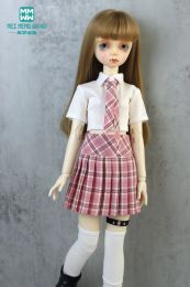BJD doll clothes 1/4 1/3 moving ball joint doll school uniform skirt pleated skirt short sleeve shirt