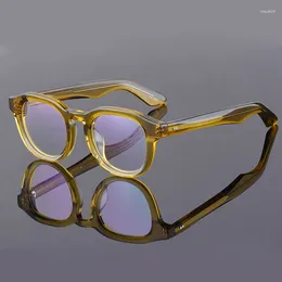 Sunglasses Frames DAHVEN Round Acetate Frame Women 2024 Leopard Print American Style Fashion Trendy Classical High Quality Men