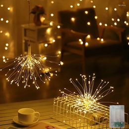 Strings LED Fireworks Fairy Lights Battery-operated Garland Festoon Light Christmas Ornaments Xmas Tree Party Wedding Year's Decor