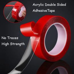 8/10/12/15/20/25/30/40mm Double Sided Adhesive Tape Acrylic Transparent No Traces Sticker for LED Strip Car Fixed Tablet Fixed