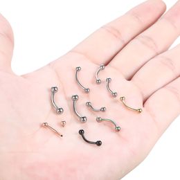 1PC Titanium Internal Thread Eyebrow Piercings Curved Barbell Lip Ring Snug Daith Helix Rook Earring Cartilage Piercings 16G 14G