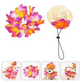 Dog Apparel Hawaiian Straw Hat Themed Party Pet Clothing Accessories Clothes Outfit Garland Hats