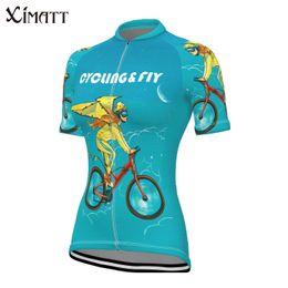 New Summer Travel The Polyester Women Cycling Jersey Top Mountain Bike MTB Road Bicycle Quick Dry Stretchy Shirts