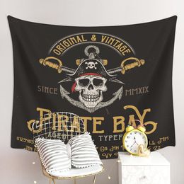 Pirate Skull Tapestry Cover Beach Towel Picnic Yoga Mat Home Decoration