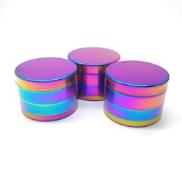 Ice Blue Colour Herb Grinders Smoking 50mm Zinc Alloy Rainbow Grinder 4 Layers Metal Crushers Crusher DHL3996445