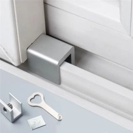 1/10 Sliding Door Window Locks Padlock Stop Aluminium Alloy Door Lock Frame Security Lock with Keys Safety Key Lock Dropshipping