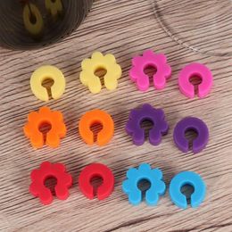 Wine Glass Marker Wine Charms Glasses Identifier Marker Cups Glasses Markers Silicone Glass Flower Shape Glasses Tag