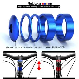 Bike 2 5 10mm Headset Stem Spacers Set 28.6mm Aluminum Alloy Stem Cover For MTB Mountain Road Bicyle Pieces