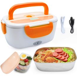 12-24V 110v/220V Lunch Box Food Container Portable Electric Food Warmer Heater Rice Container Dinnerware Sets for Home Car Use