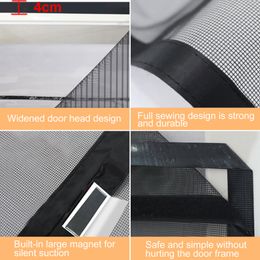 Magnetic Screen Fly Door Anti Mosquito Mesh Curtain Magnetic Top to Bottom Seal Snaps Shuts Automatically for Anti Pest