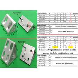 1pc Silver 2020 3030 4040 2040 3060 4080 Aluminium Profile Right Angle Triangle Block Triangle Connector