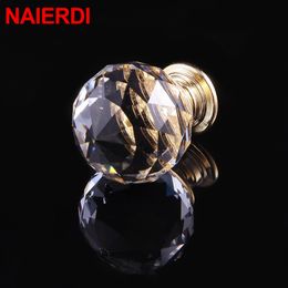 NAIERDI Colorful Crystal Glass Knobs Cabinet Handles Crystal Ball Cupboard Pulls Drawer Knobs Kitchen Furniture Handle