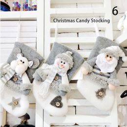 A Pair of Christmas Ornament Stockings Santa Candy Bag Tree Ornaments Stockings Gift Bag Christmas Gift Socks