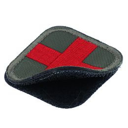 50 x 50mm Hook & Loop Embroidered Tactical Red Cross Medic Patch for Bag Backpack First Aid Kit Pouch