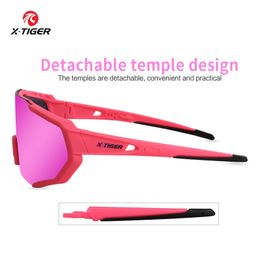 X-TIGER Polarized Cycling Sunglasses 3 Lens Mountain Bike Eyewear 10 Colors Cycling Glasses MTB Bicycle Glasses Goggles
