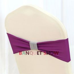 Net Buckle Lycra Band Spandex Chair Sash Tie Bow For Spandex Chair Cover Decoration