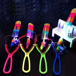 LED Flying Toys rave luminous toy Big Slingshot LED Light Flash Rocket Flying Fairie Night Outdoor Play Childrens Toys Gift decor 240410