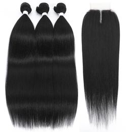 Straight Hair Natural Hair Extensions Fake Fibres Super Long Synthetic Yaki 28 Inch Straight Hair Weaving Full to End