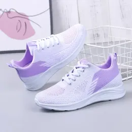 Casual Shoes 2024 Spring Women's Flying Weave Mesh Sport Lightweight Soft Sole Running