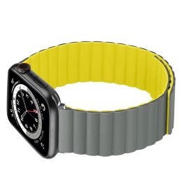 Silicone Link strap For Apple watch band 44mm 40mm 45mm/41mm 38mm 42mm Magnetic Loop bracelet iWatch Apple watch 5 4 3 se 6 7