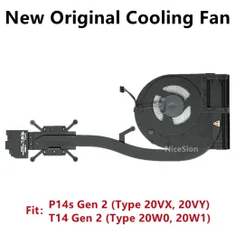 Pads New Original For Laptop Lenovo Thinkpad T14 Gen 2 P14s Gen 2 Cooling Fan Heatsink Radiator 5H41B77165 5H41B77164 5H41B77166