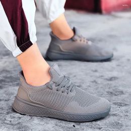 Casual Shoes Men's 2024 Brand Lace Up Vulcanize Autumn Solid Net Grid Low-heeled Breathable Outdoor Sport Men