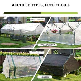 House Garden Durable Greenhouses Kit Flower Plant Keep Warm Shelf Roof with PVC Cover Roll-up Zipper Greenhouse for Garden Shed