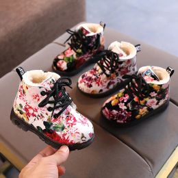 Boots CAPSELLA KIDS Fashion Boots for 16 Years Baby Boy Shoes Autumn Winter Baby Girls Flower Soft Leather Boots with Fur Size 2130