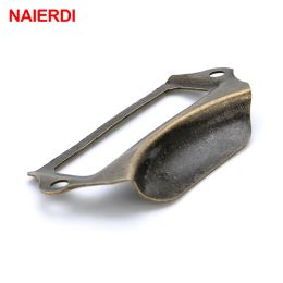 10pcs NAIERDI Antique Handles Box Label Retro Pull Frame Handle Name Card Holder Knob For Cabinet Drawer Door Furniture Hardware