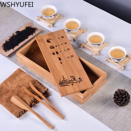 WSHYUFEI Seven star Tea Set Chinese Natural Bamboo Tea Tray Rectangular Traditional Bamboo Puer Tea Tray Chahai Tea Table