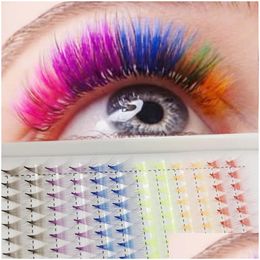 Makeup Sets Eyelashes Prearmed Fans Colored Lashes With Color Streaks Pre Made Volume Extension For Professionals Drop Delivery Health Otfmo