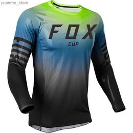 사이클링 셔츠 탑 2023 Motocross 저지 산악 자전거 DH Maillot Cup Jersey 내리막 예레미 사이클링 ciclismo hombre Quick Dry Jersey Fit Y240410