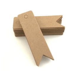 50/100Pcs Paper Tag Brown Label Round Square Tag For Handmade Party Gift Cards Baking Tag Jewellery Charms Decorg YJN