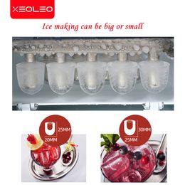 XEOLEO Ice Maker Electric Bullet Cylindrical Ice Maker Machine 12kg/24h Automatic Household Mini Ice Machine For Milk Tea Shop