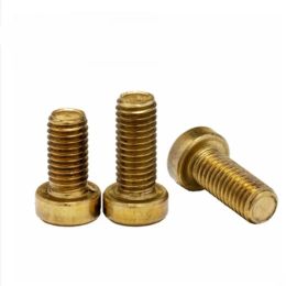 2PCS-50PCS M1 M1.2 M1.4 M1.6 M2 M2.5 M3 M4 M5 m6 m8 DIN84 Brass Slotted Cheese Head Screw Brass Screw Brass Bolt