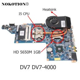 Motherboard 615308001 DA0LX6MB6H1 For HP DV7T DV74000 Laptop Motherboard With Heatsink +I5 CPU Instead Of 615686001 630833001 615687001