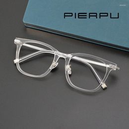 Sunglasses Frames Silver Accessories EyeGlasses Men Women Square Transparent Acetate Frame Myopia Prescription Eyewear