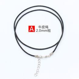 10p 43cm PU leather chain wax Rope Braided choker necklace pendants cord Lobster Clasp String For DIY Jewellery Bracelet Necklace