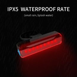 NATFIRE Bicycle Rear Light 5 Light Modes USB Rechargeable LED Taillight for Cycling Helmet Safety Warning LED Mountain Tail Lamp