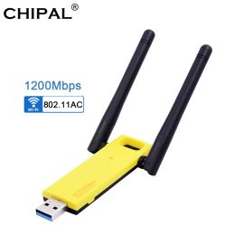 Cards CHIPAL 1200Mbps Wireless Network Card USB 3.0 Wifi Adapter Antenna Dual Band 5G 2.4G RTL8812BU Chipset 802.11ac/n for PC Laptop