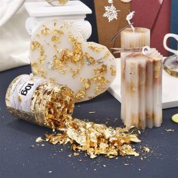 1box Gold Leaf Flakes Sequins Glitters Epoxy Resin Filling Gold Foil Paper DIY Resin Silicone Mould Nail Art Jewellery Making Decor