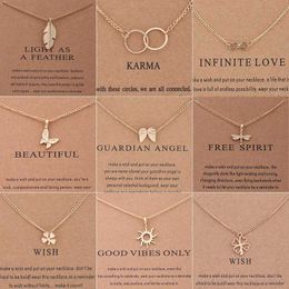 Pendant Necklaces New Trendy Alloy Cute Elegant Sun Love Star Leaves Clover Unicorn Luck Pendant Necklaces for Women Fashion Accessories Jewelry 240410