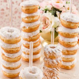 1pc Acrylic Donut Stands Clear Bagels Holder Doughnut Dessert Stand Table For Wedding Birthday Party Treat Display Decoration