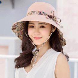 Wide Brim Hats Summer Outdoor Fashion Ladies Big Brimmed Hat Folding Sunscreen Travel Mountaineering Sun Female Tide Anti-Ultraviolet Beach