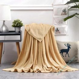 Blankets Throws Coral Fleece Blanket Solid Colour Soft Flannel Blanket Living Room Bedroom Air Conditioning Bed Blankets Home Accessories