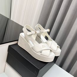 High Quality Designer Women Leather C Sandals Platform Shoes Heel Buckle Sandals Channel Slipper Ankle Strap Shoes dfgsd