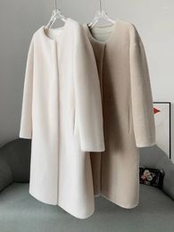 Women's Fur Korean Version 2024 Winter Merino All-in-one Coat Lamb Sheep Cut Medium Long Style