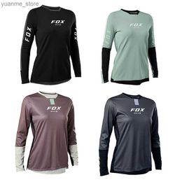 Cycling Shirts Tops Womens Long Sleeve Downhill Jersey BAT Motocross Mountain Jersey Off-Road cycling Jersey Y240410