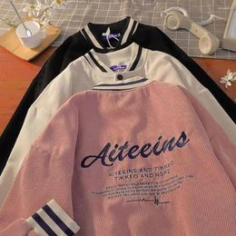 Men's Jackets Corduroy Retro Coat Uniforms BF Harajuku Boy And Girl Japanese Trend All-match Baseball Uniform Couple Loose Top